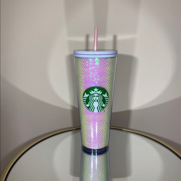 Starbucks Winter Holiday White Pink Sequin tumbler - Picture 4 of 5
